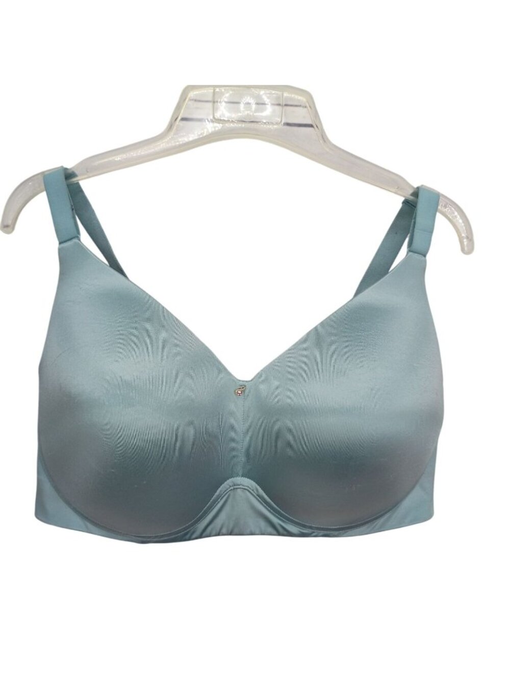 Cacique Lined Full Coverage‎ No-Wire Bra 38F Light Blue Nylon Blend
